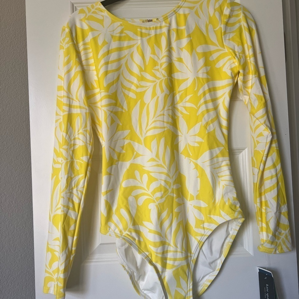 KATE SPADE Long Sleeve One Piece Swimsuit Rashguard Modest Size M Surf